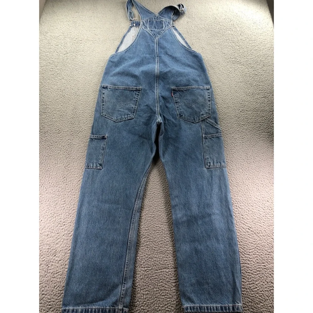 Levis Overalls Mens Medium Blue Denim Heritage Workwear Stone Washed Bib Jeans